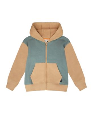 Boys' Long Sleeve Ribbed Trims Hooded French Terry Cardigan - Little Kid, Big Kid