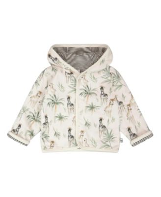 Boys' Organic Cotton Jersey Reversible Hooded Zebra Print Jacket - Baby