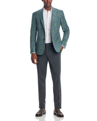 Loro Piana Fabric Wool, Silk, & Linen Plaid Unstructured Regular Fit Sport Coat - Exclusive