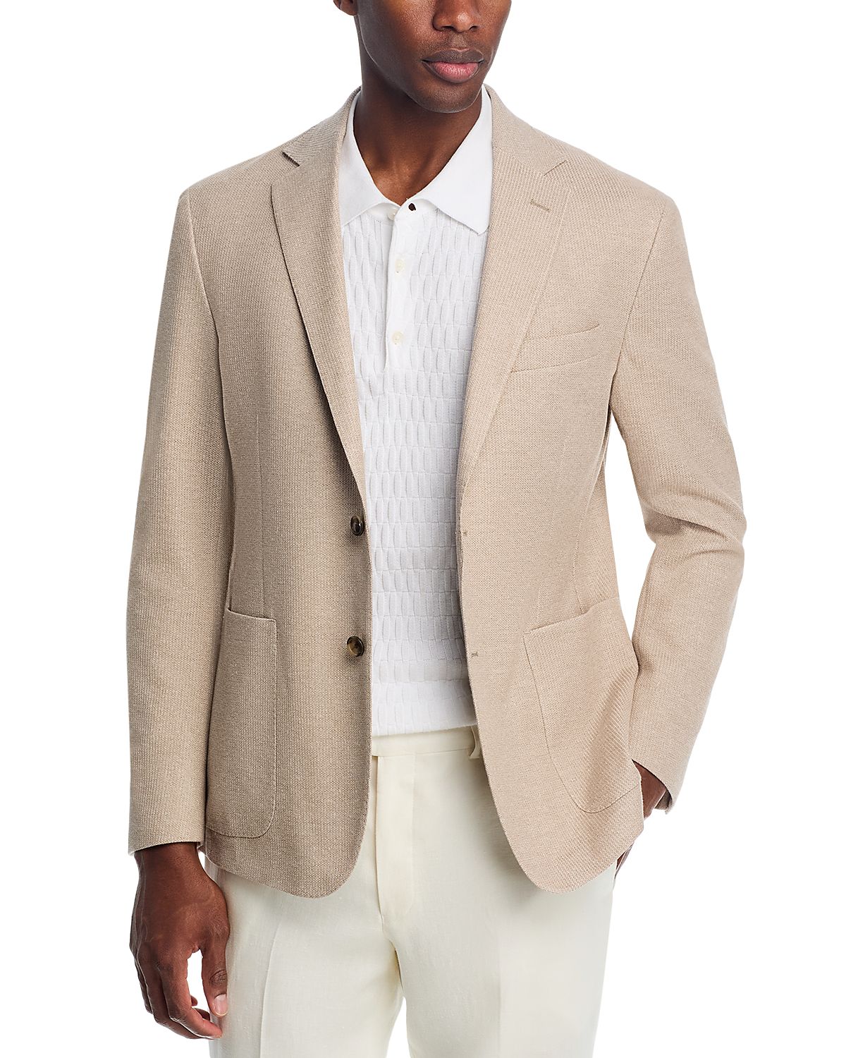 The Men's Store at Bloomingdale's Cotton Melange Jersey Unstructured Regular Fit Sport Coat - Exclusive