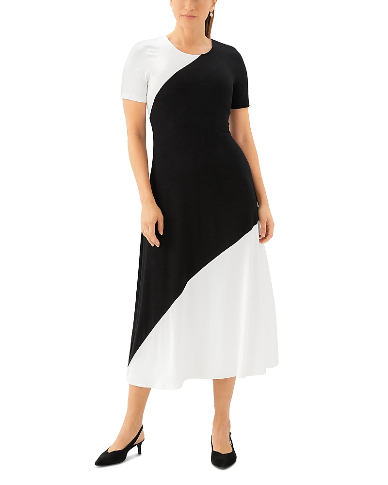 Karen Kane Short Sleeve Contrast Midi Dress