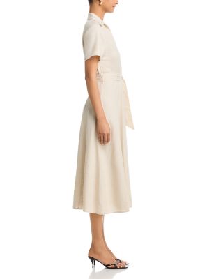 Belted Short Sleeve Midi Dress