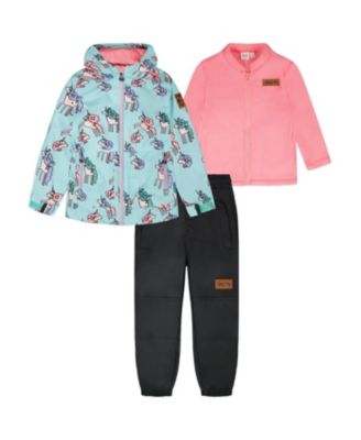 Girls' 3-in-1 Two-Piece Mid-Season Outerwear with Solid Pants Set - Big Kid