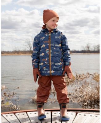 Boys' 3-in-1 Two-Piece Mid-Season Dog Print Outerwear Set - Baby