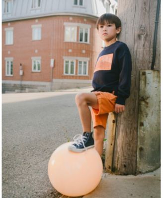 Boys' Crew Ribbed Cuffs Long Sleeve French Terry Sweatshirt - Little Kid