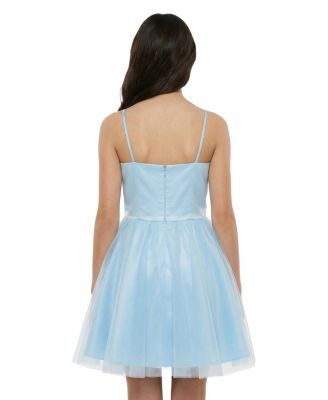  Girls' Satin and Tulle Party Dress in Longer Length - Big Kid