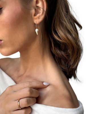 Teagan Threaded Glass Pearl Earrings