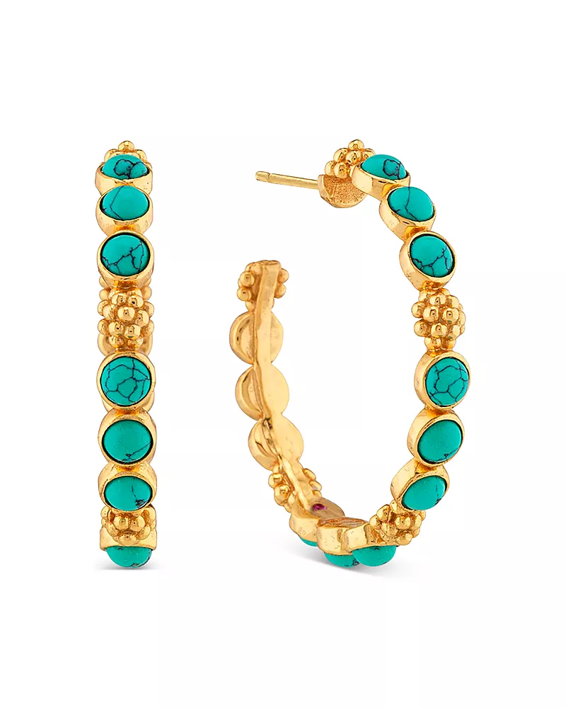 Capucine De Wulf Berry Gem Medium Hoop Earrings