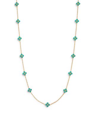 Berry Clover Mother of Pearl Double Sided Long Necklace, 34"