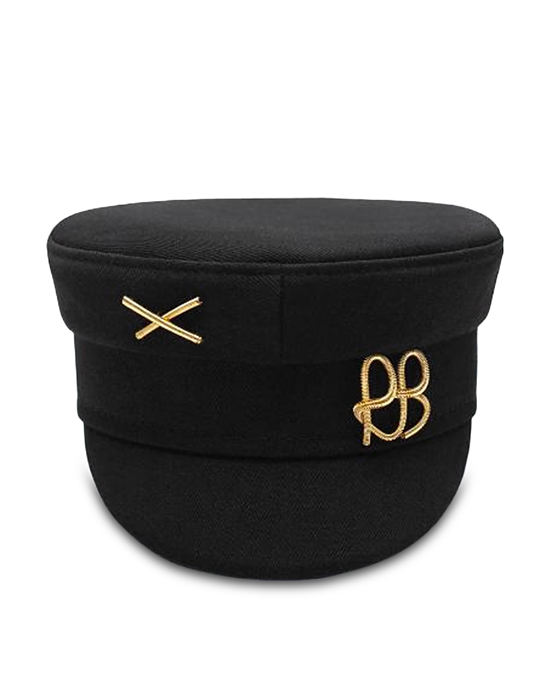 Ruslan Baginskiy Embellished Black Baker Boy Cap