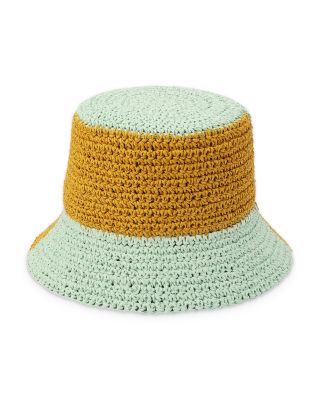Colorblock Raffia Bucket Hat