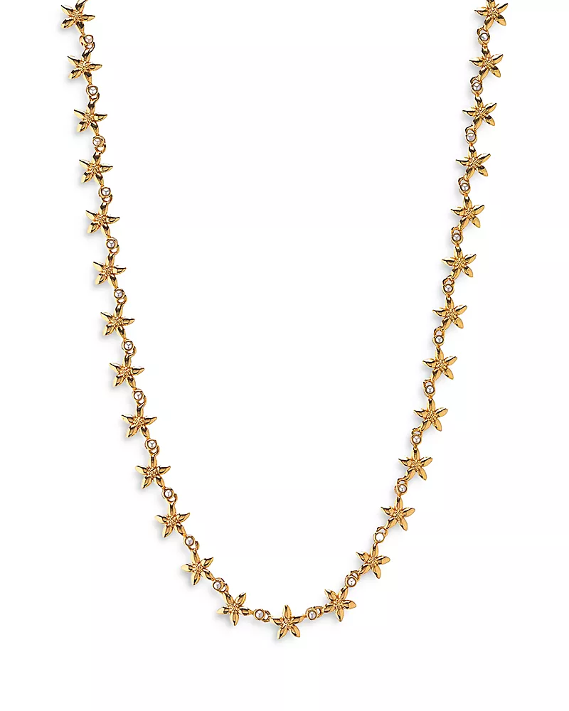 Capucine De Wulf Jasmine Imitation Pearl Flower Collar Necklace, 16
