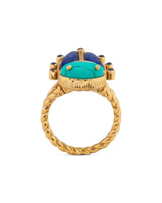 Turquoise & Lapis Lazuli Scarab Grande Ring