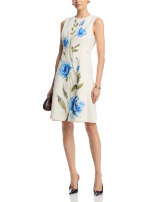 Crepe Floral Print Apron Dress