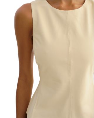 Leather Peplum Hem Top