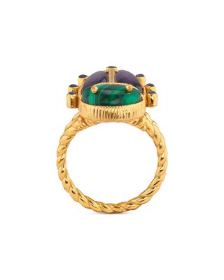 Malachite & Amethyst Scarab Grande Ring