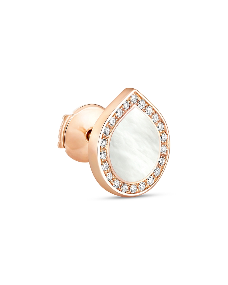 Repossi 18K Rose Gold Antifer Malachite & Diamond Halo Single Stud Earring