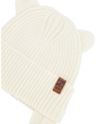 Unisex Logo Patch Ribbed Knit Hat - Baby