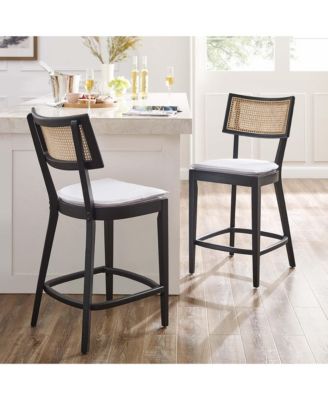  Caledonia Wood Counter Stools, Set of 2
