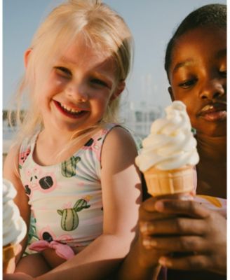 Girls' Two-Piece Flamingo and Cactus Swimsuit - Little Kid