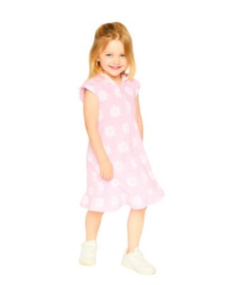 Girls' Terry Cloth Beach Hoodie Flowers Dress - Big Kid