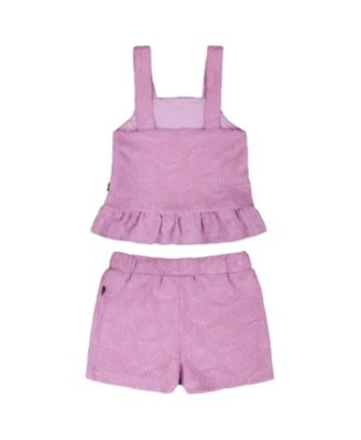 Girls' Terry Sleeveless Tank Top with Elastic Waist Shorts Set - Big Kid