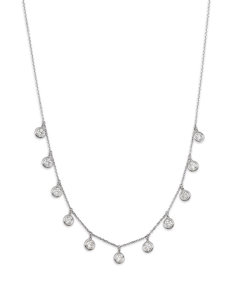 Bloomingdale's Fine Collection Diamond Station Droplet Collar Necklace in 14K Gold, 2.25 tcw