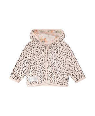 Girls' Muslin and Organic Cotton Jersey Reversible Deer and Leopard Printed Hooded Jacket - Baby