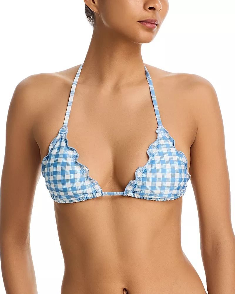 Aqua x Lisa Says Gah Ruffle Triangle Bikini Top - Exclusive