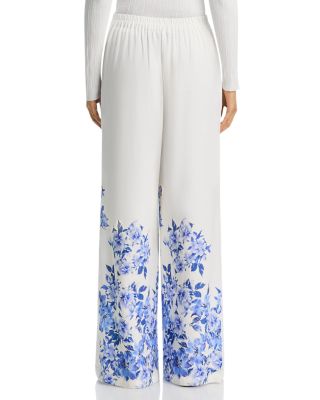 Placed Floral Lace Wide Leg Pants