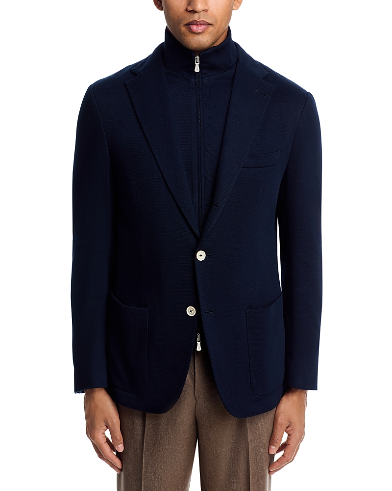 Eleventy Cotton Jersey Jacket With Removable Bib