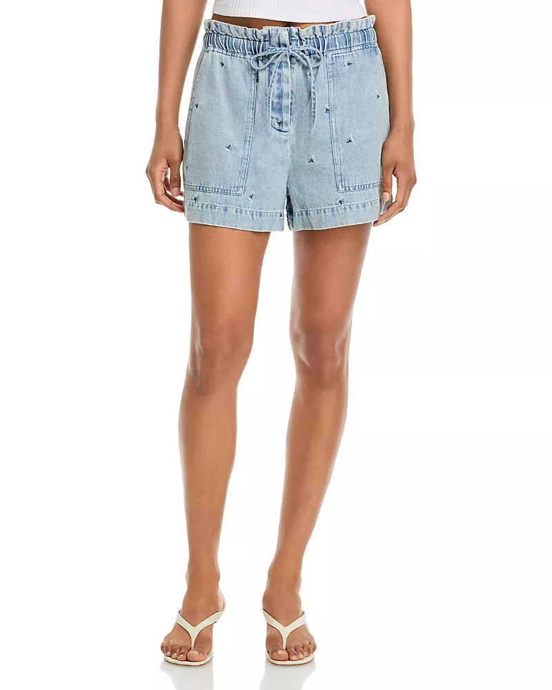Rails Foster Embroidered Denim Shorts