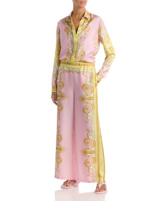 Spring Barocco Foulard Printed Silk Pants