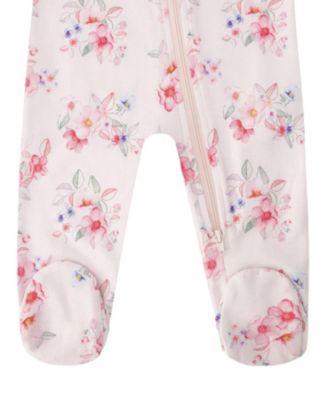  Girls' Organic Cotton Flower Print One-Piece Pyjama - Baby