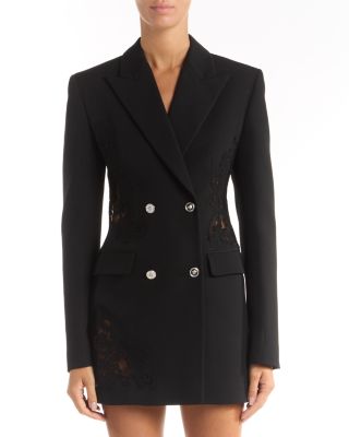 Lace Trim Wool Blazer