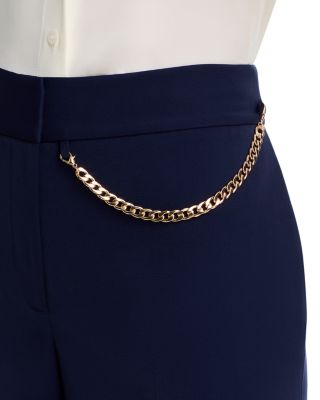 The Sarah Chain Detail High Waist Straight Leg Pants