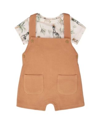 Boys' Organic Cotton Jersey Onesie and Cotton Rib Shortall Set - Baby