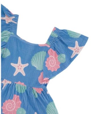  Girls' Short Sleeve Crinkle Jersey Shell Dress - Little Kid