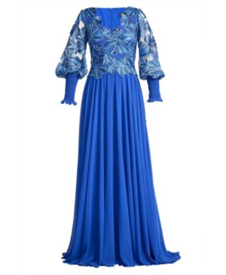  Dansby Embroidered Bishop Sleeve Gown