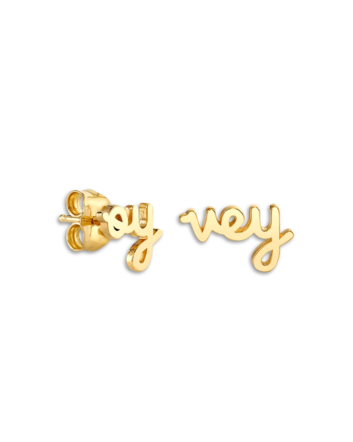 14K Yellow Gold The Solara Oy Vey Stud Earrings