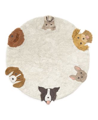 Lorena Canals Wouf Wouf Washable Rug Dogs 4'7"x4'7" Round Area Rug