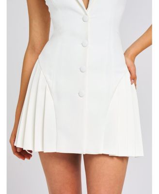  Reyna Backless Pleated Mini Blazer Dress