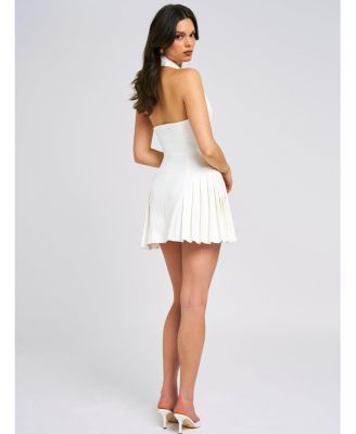  Reyna Backless Pleated Mini Blazer Dress
