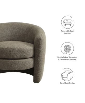  Affinity Upholstered Boucle Fabric Curved Back Armchair