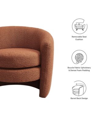  Affinity Upholstered Boucle Fabric Curved Back Armchair