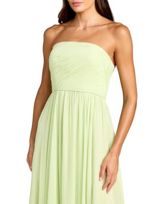  Strapless Chiffon Gown with Braided Belt