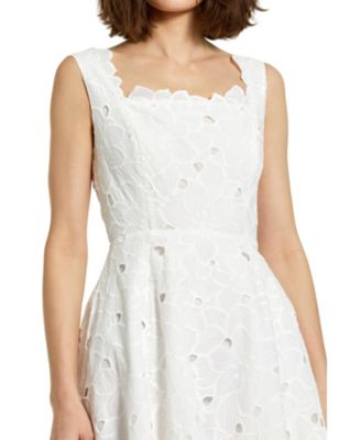  Embroidered Floral A Line Sleeveless Midi Dress