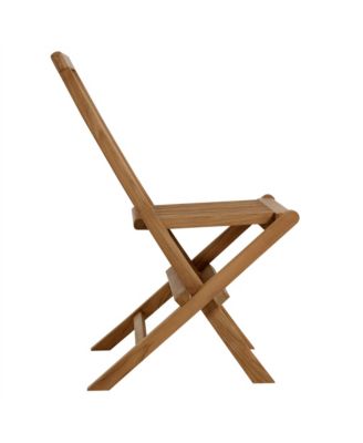  Vienna Outdoor Patio Teak Wood Dining Set with Folding Chairs, Set of 5