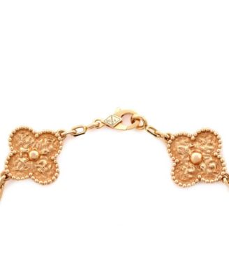  Vintage-like Alhambra 5 Motifs Bracelet 18K Rose Gold