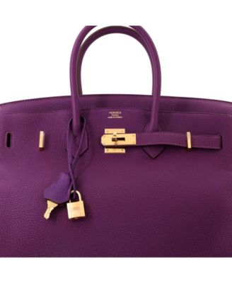 Birkin 35 Handbag Purple Togo with Gold Hardware
